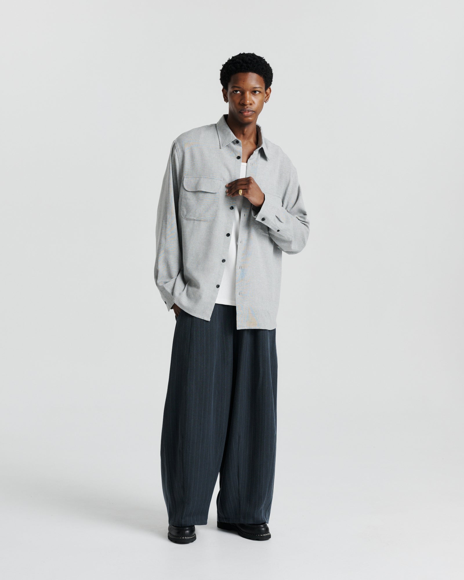 Flap Pocket Shirt - Grey