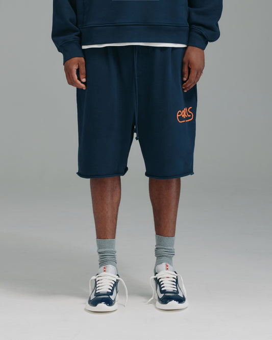 Thick Stitch Short - Navy/Orange