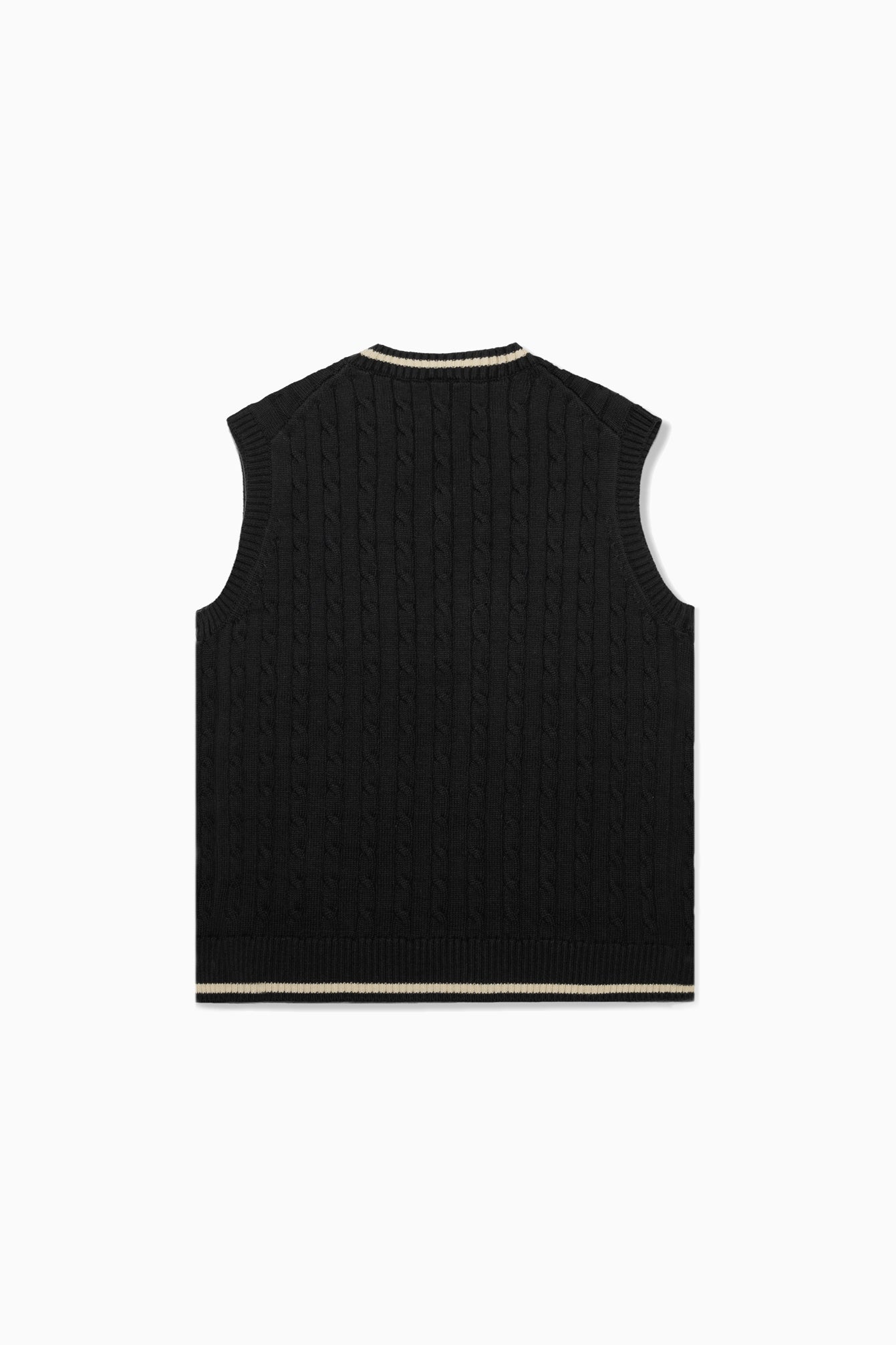 Cable Knit Vest - Heritage Black