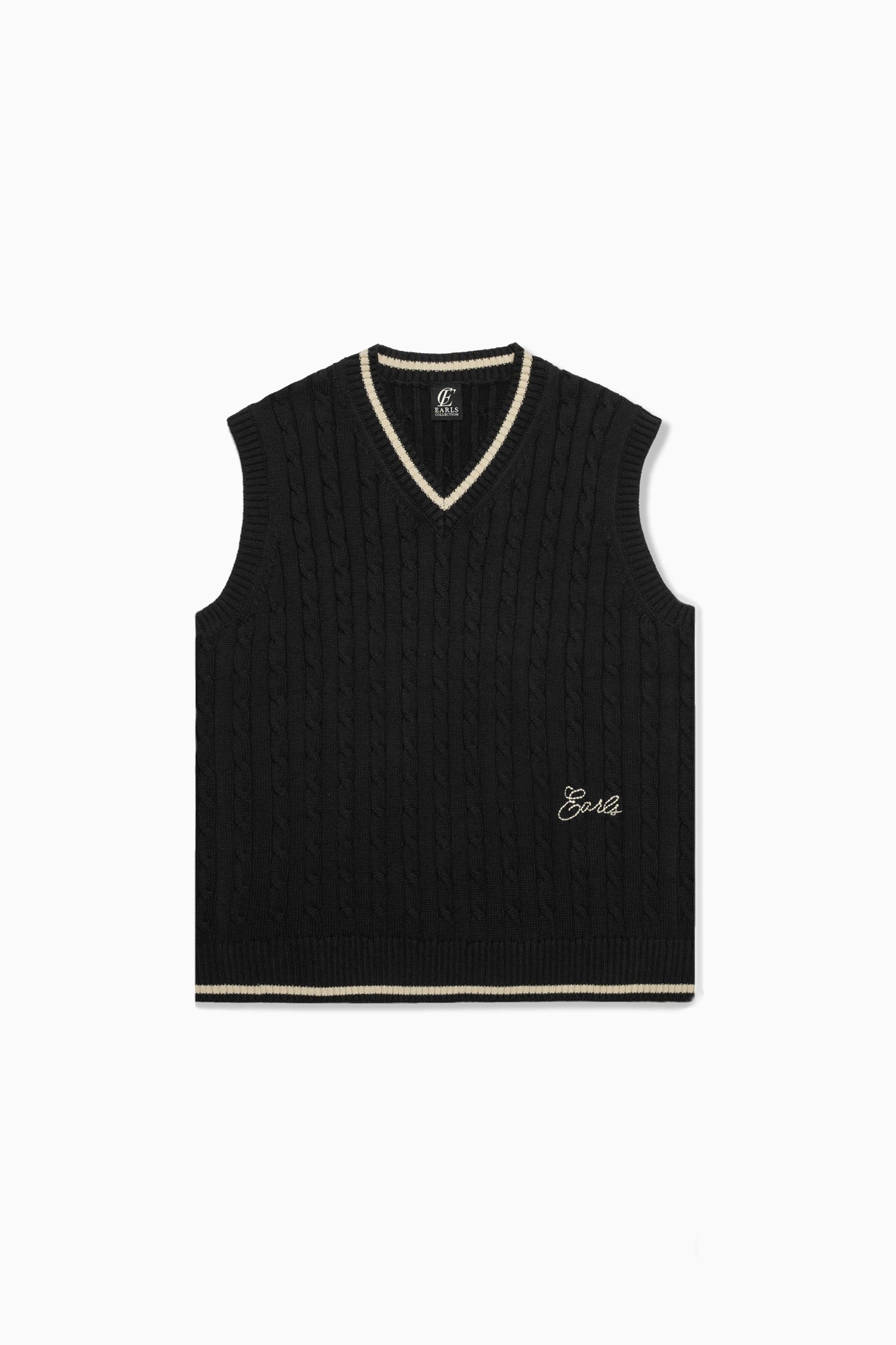 Cable Knit Vest - Heritage Black