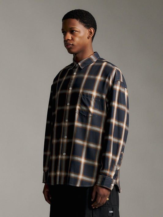 Ombre Check Shirt - Navy