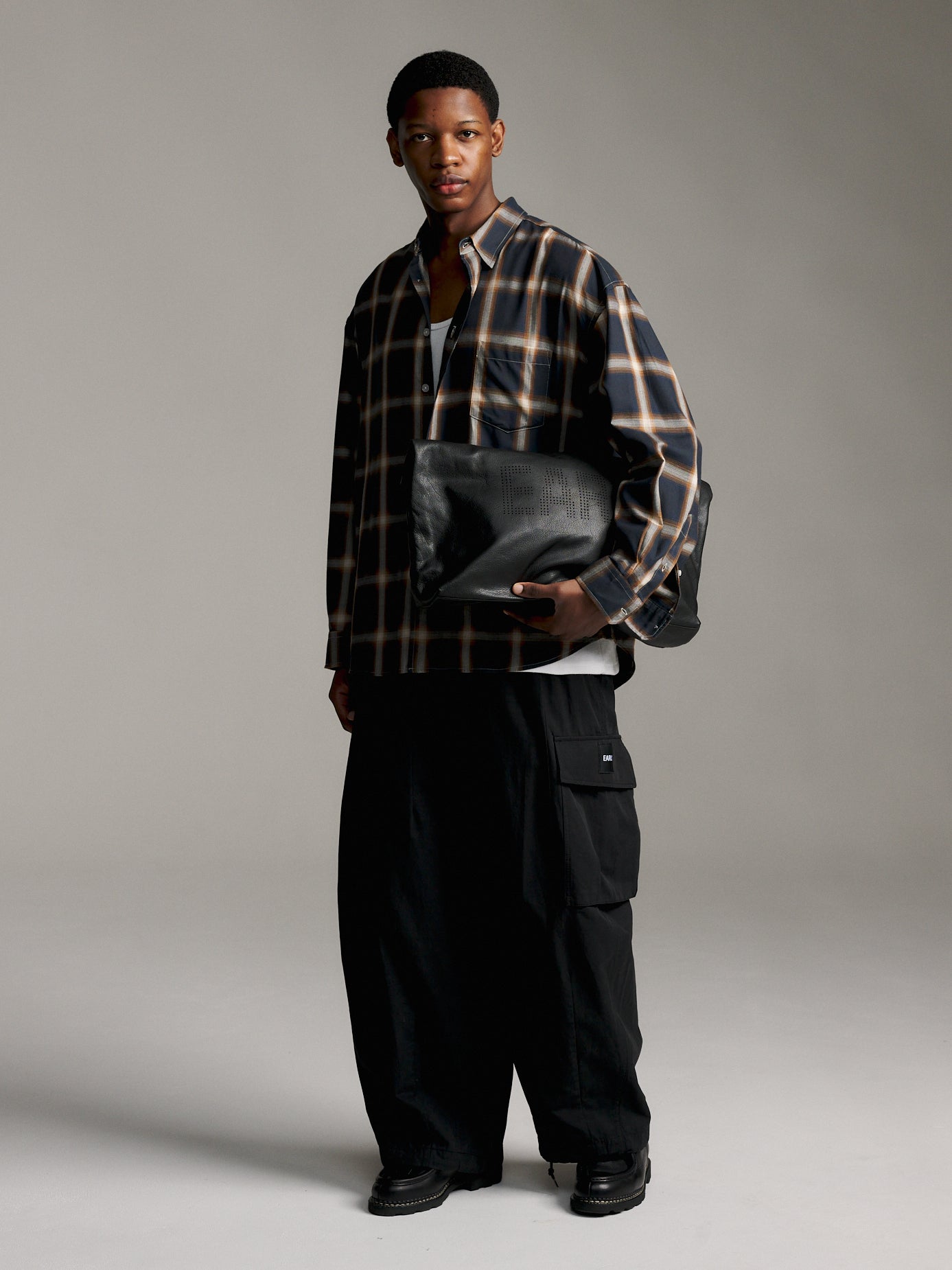 Ombre Check Shirt - Navy