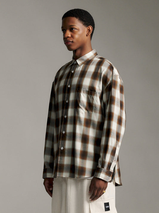 Ombre Check Shirt - Brown/Teal