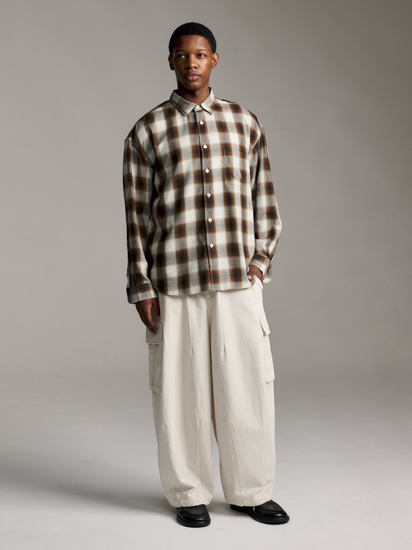 Ombre Check Shirt - Brown/Teal