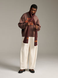 Sleek Knit Scarf - Brown/Orange