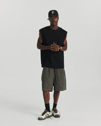 Distressed Rib Tank - Black