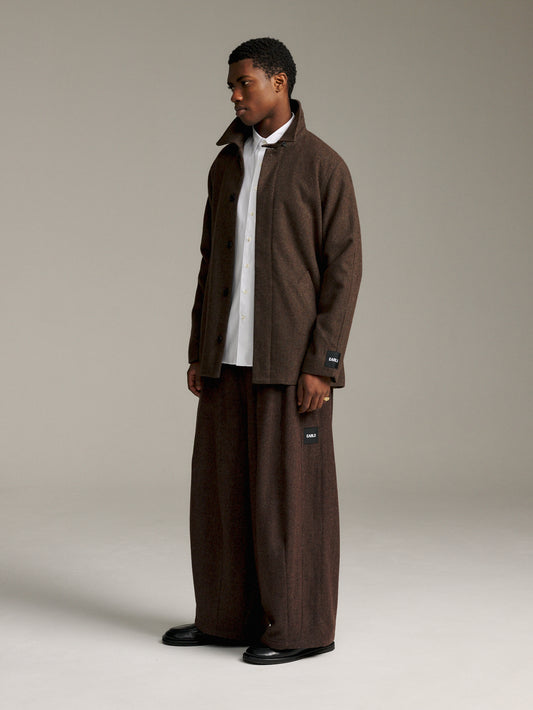 Tweed Relax Pant - Deep Brown