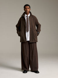 Tweed Overcoat - Deep Brown