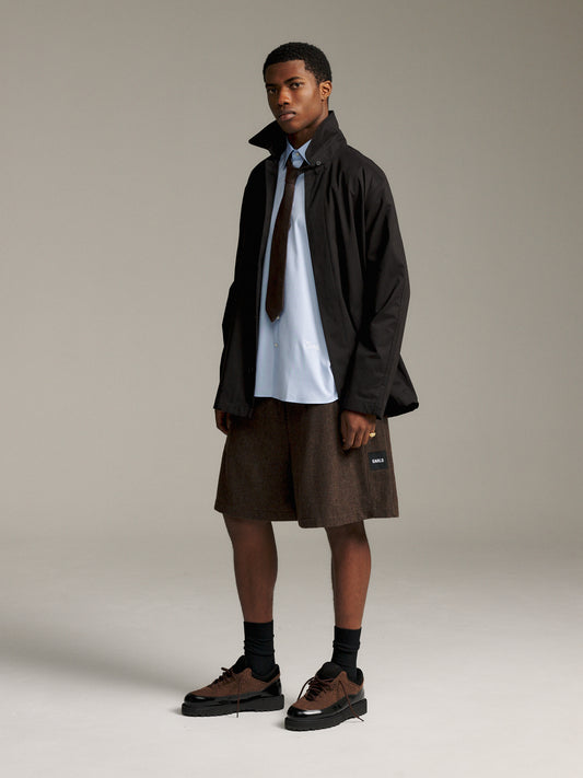 Tweed Relax Short - Deep Brown