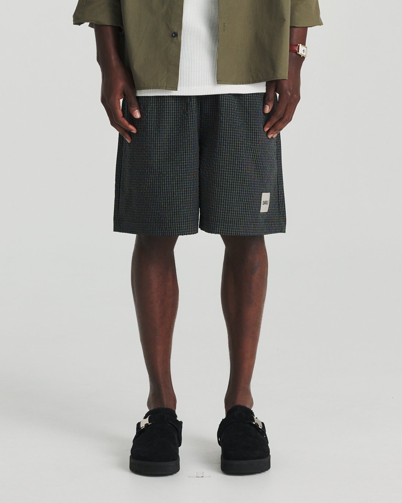 Seersucker Swim Short - Black