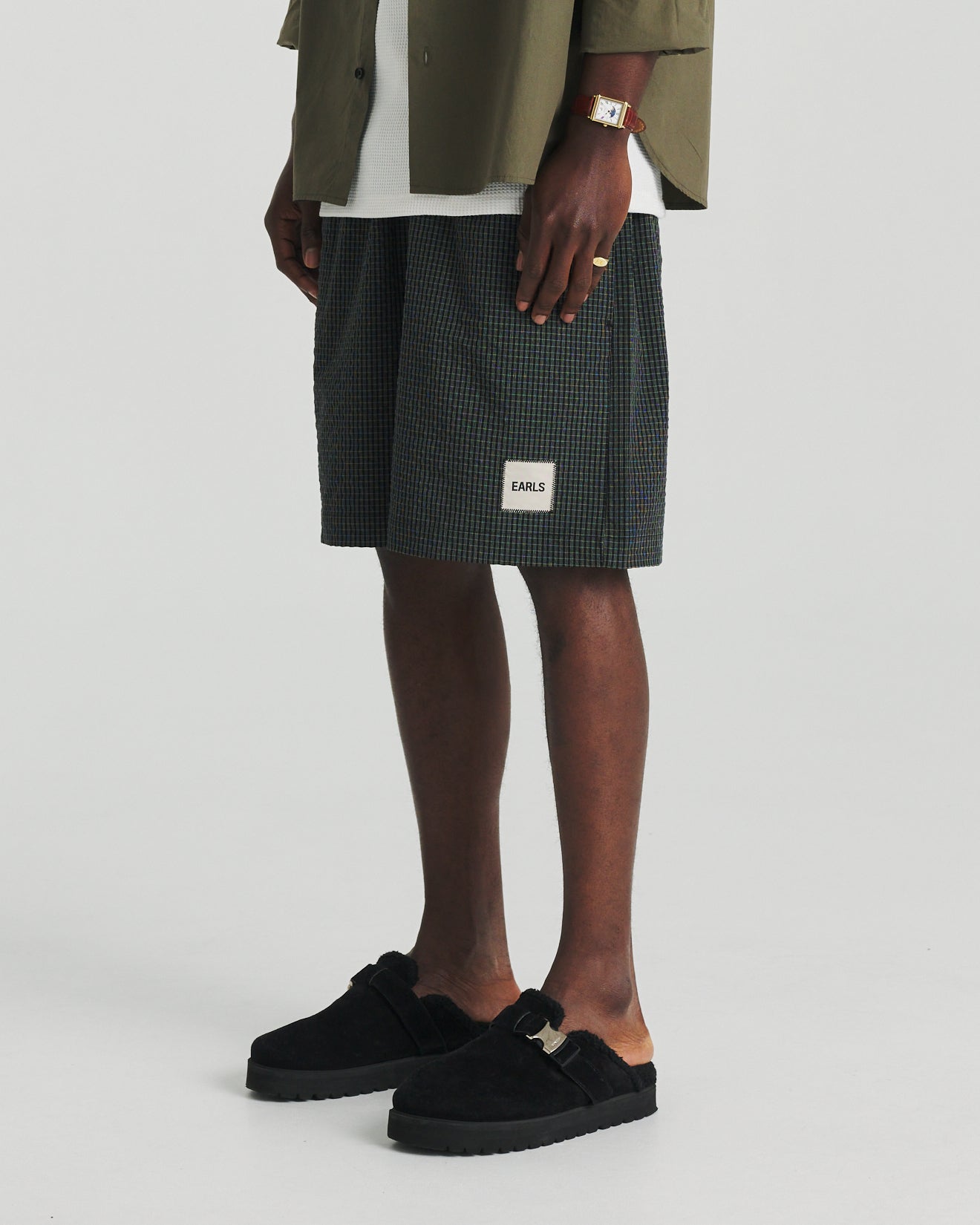 Seersucker Swim Short - Black