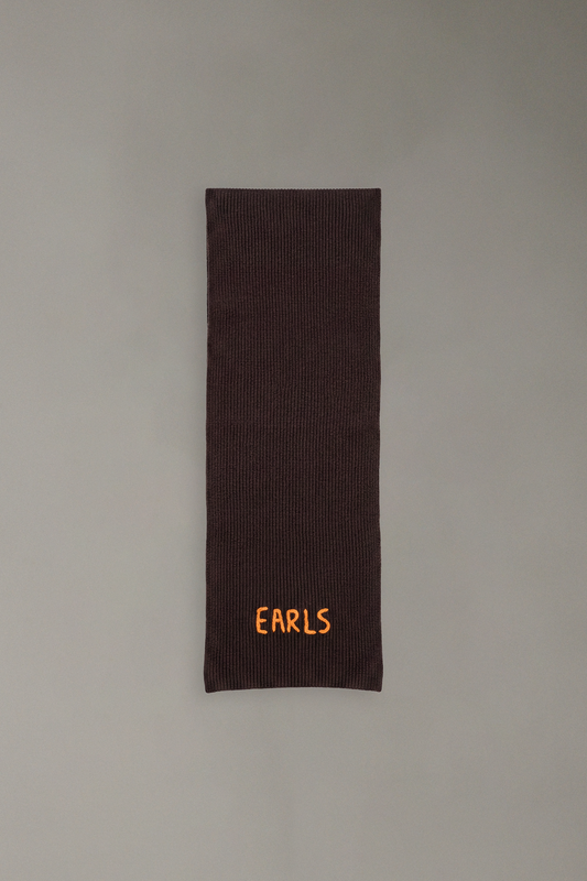 Sleek Knit Scarf - Brown/Orange