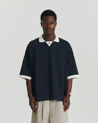 Sports Polo - Navy/Pristine