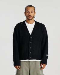 Mohair Cableknit Cardigan - Black