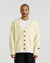 Mohair Cableknit Cardigan - Lemon