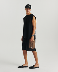 Panelled Swim Short - Black