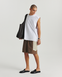 Panelled Swim Short - Brown