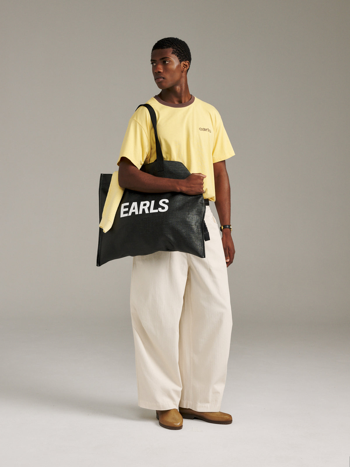Pennant Tee - Pale Yellow/Brown