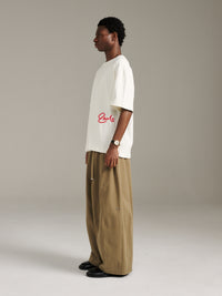 Rough Embroidery Tee - White