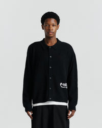 Knit Shirt Cardigan - Black