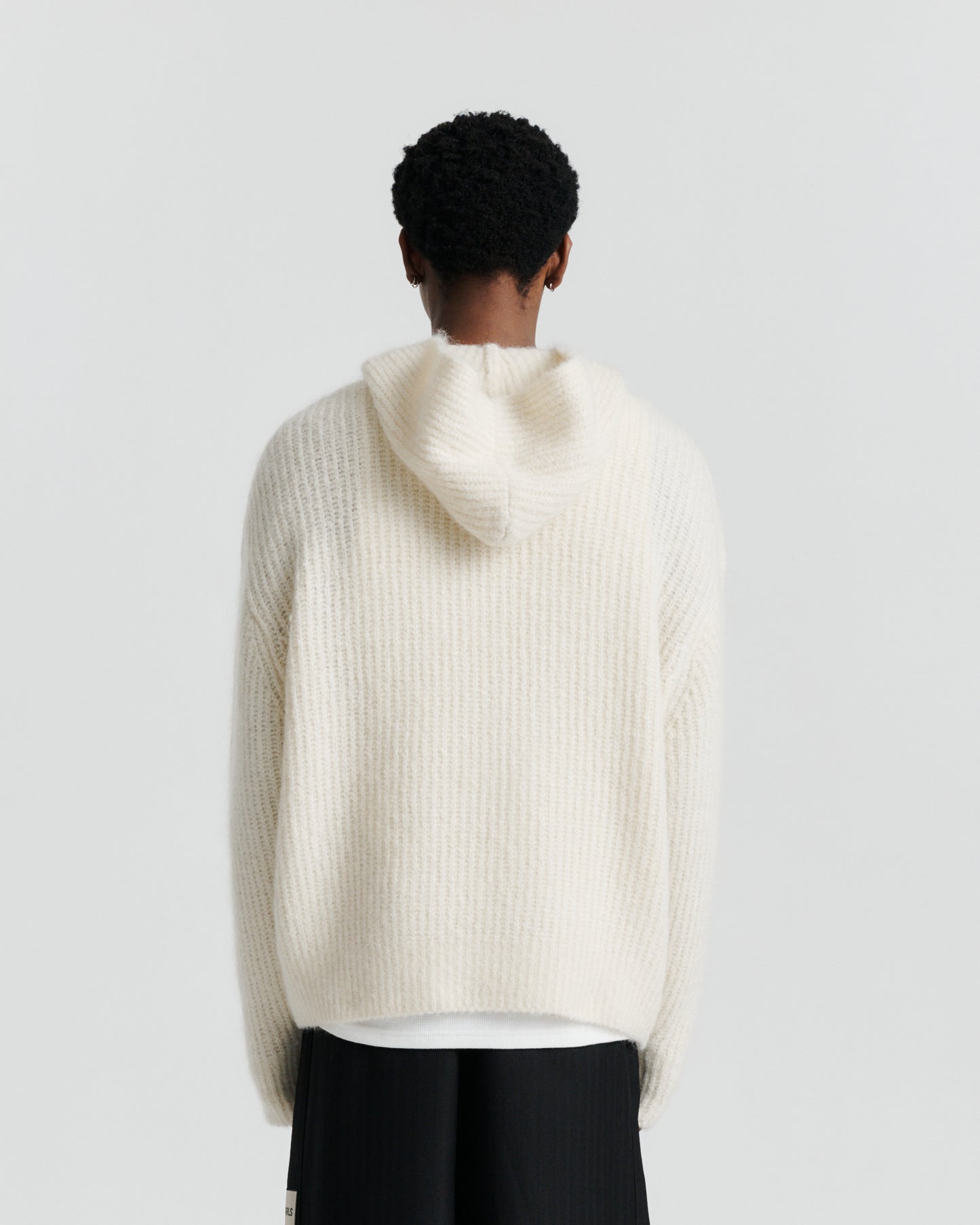 Mohair Knit Hood - Cream