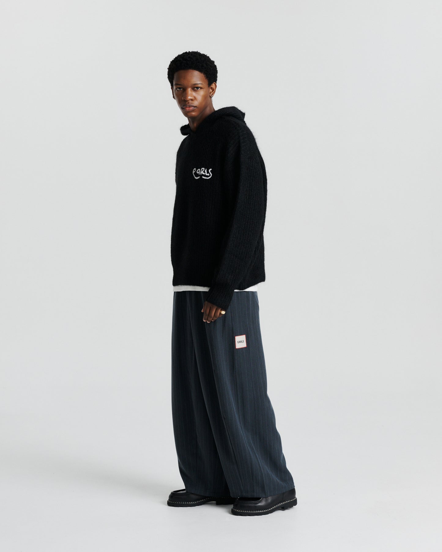 Mohair Knit Hood - Black