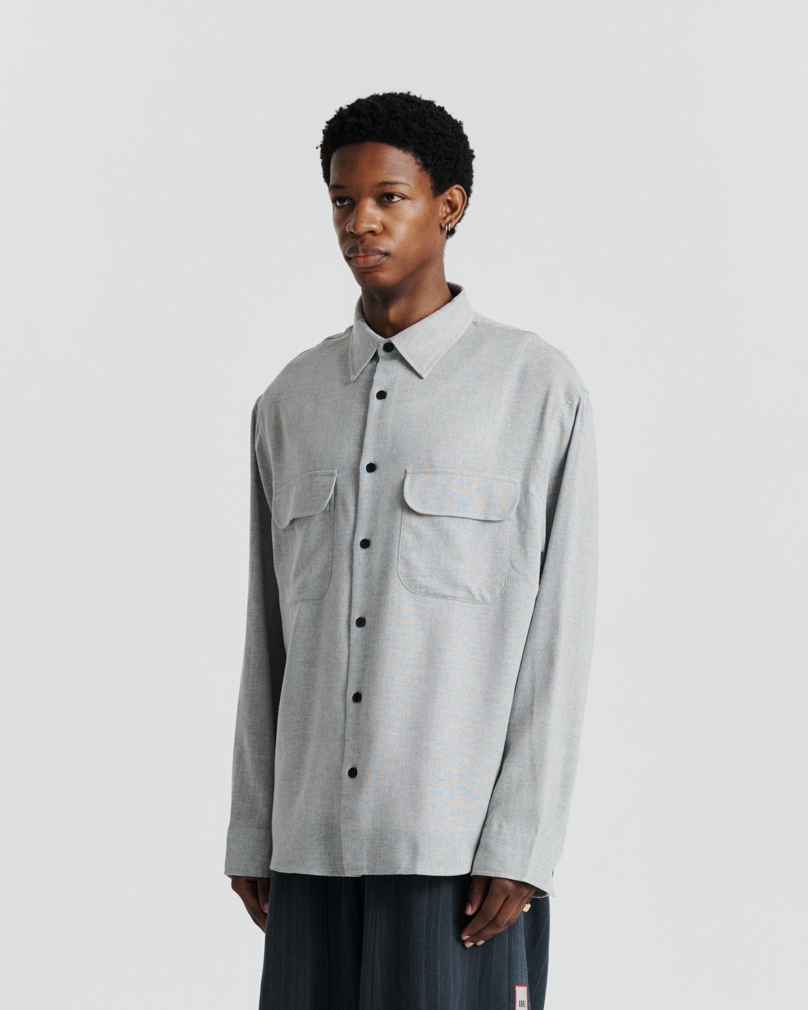トップス I am dork flap pocket work shirt grey I am dork flap pocket work shirt grey | TALE COCOON