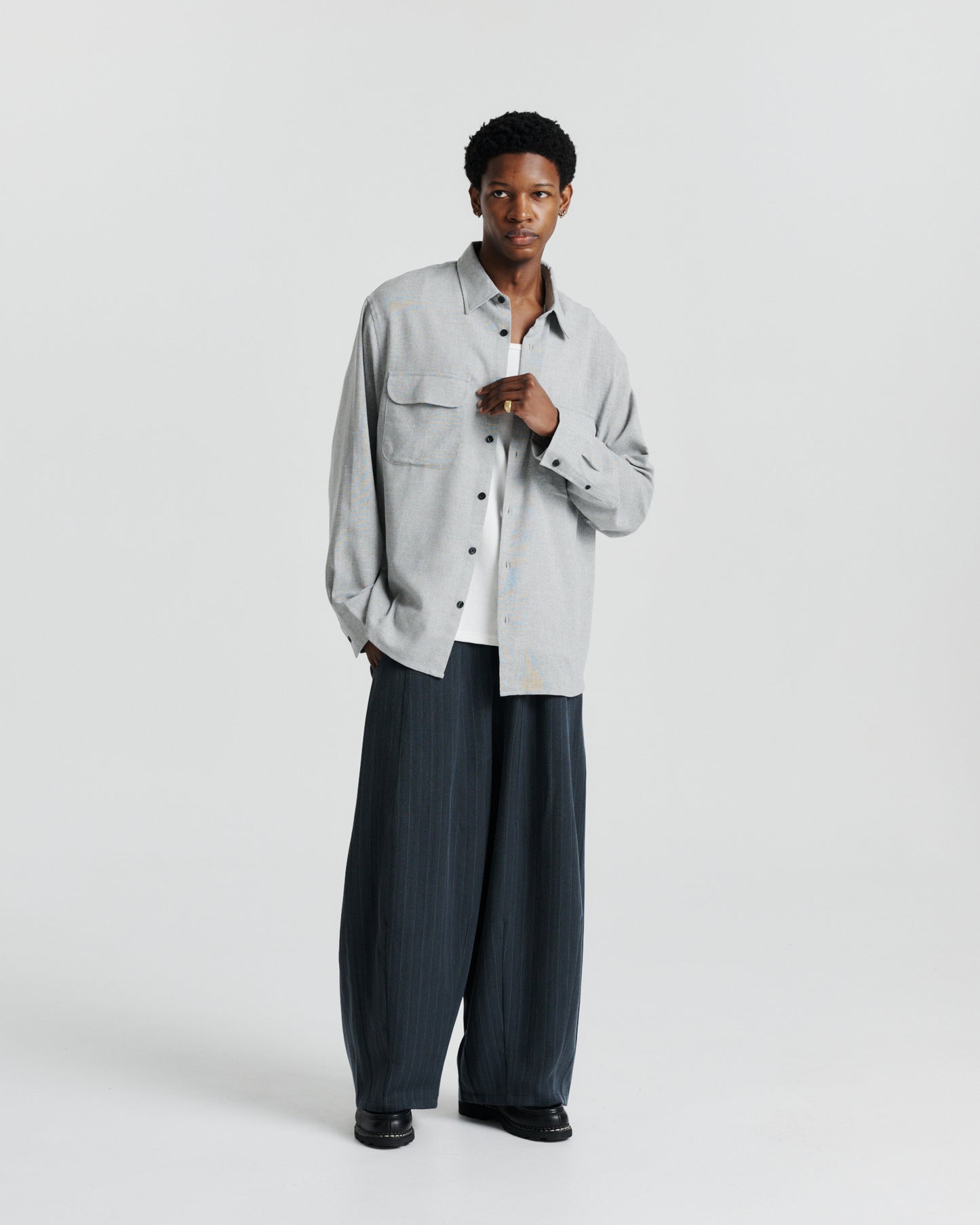 Flap Pocket Shirt - Grey