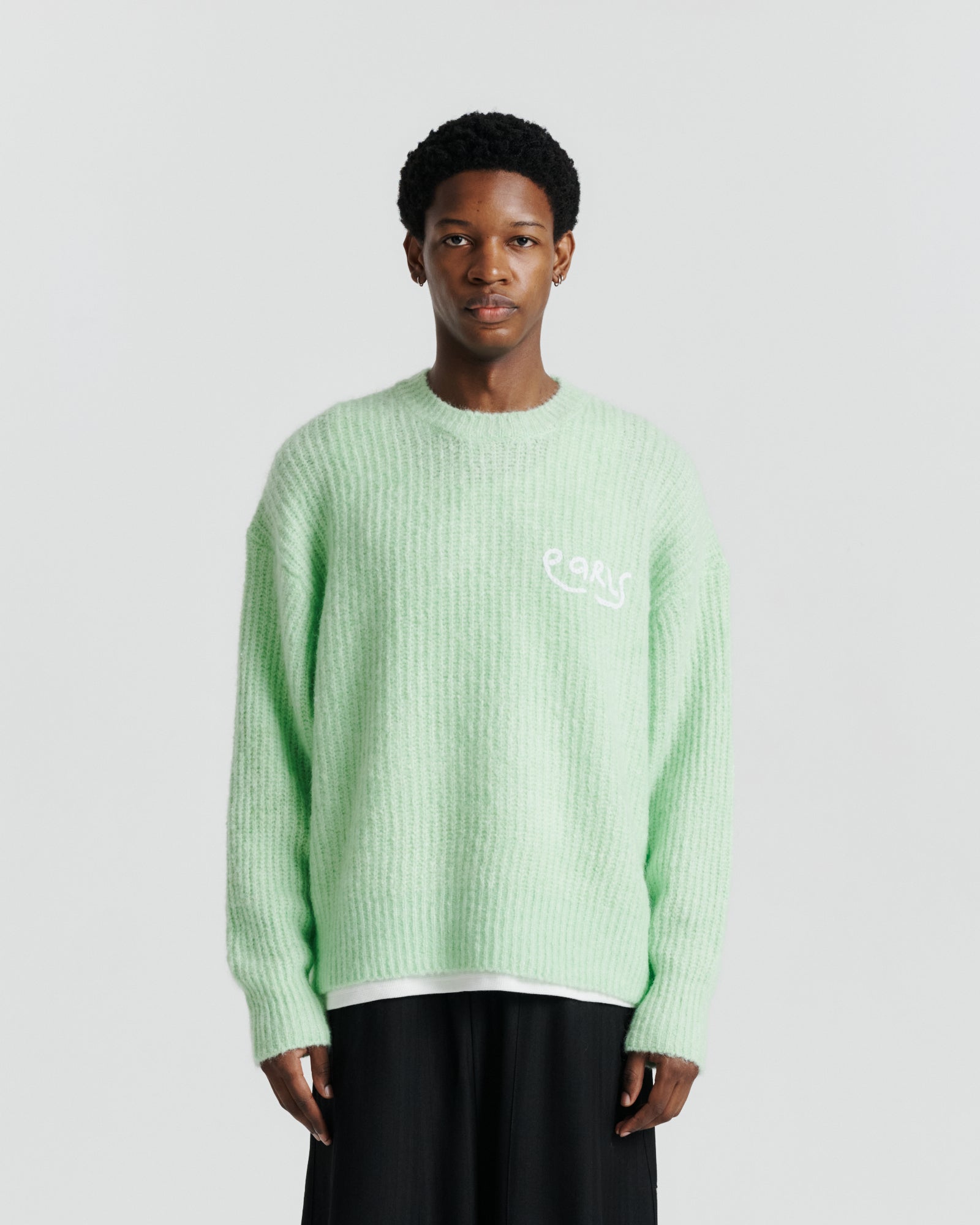 Mohair Knit Crew - Mint