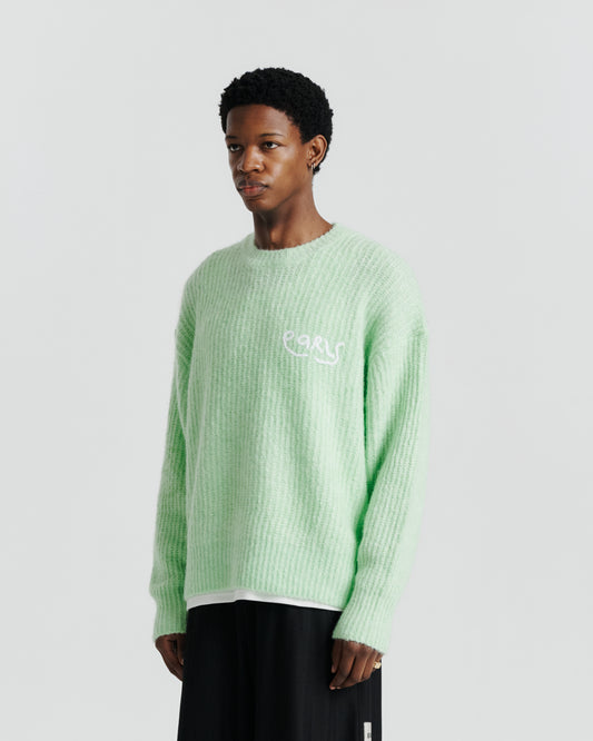Mohair Knit Crew - Mint