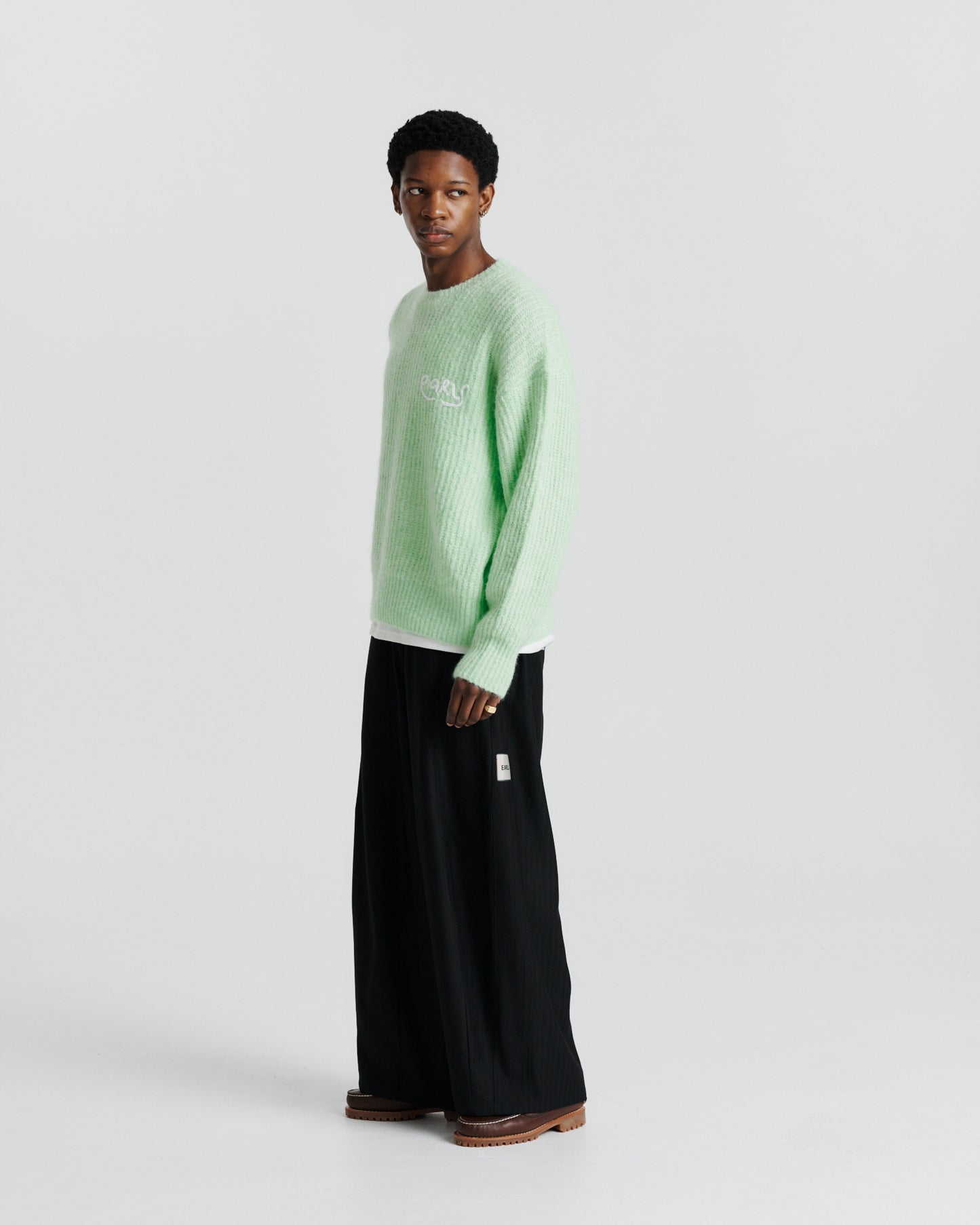 Mohair Knit Crew - Mint