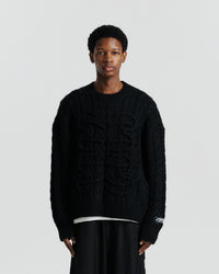 Monogram Crew - Black