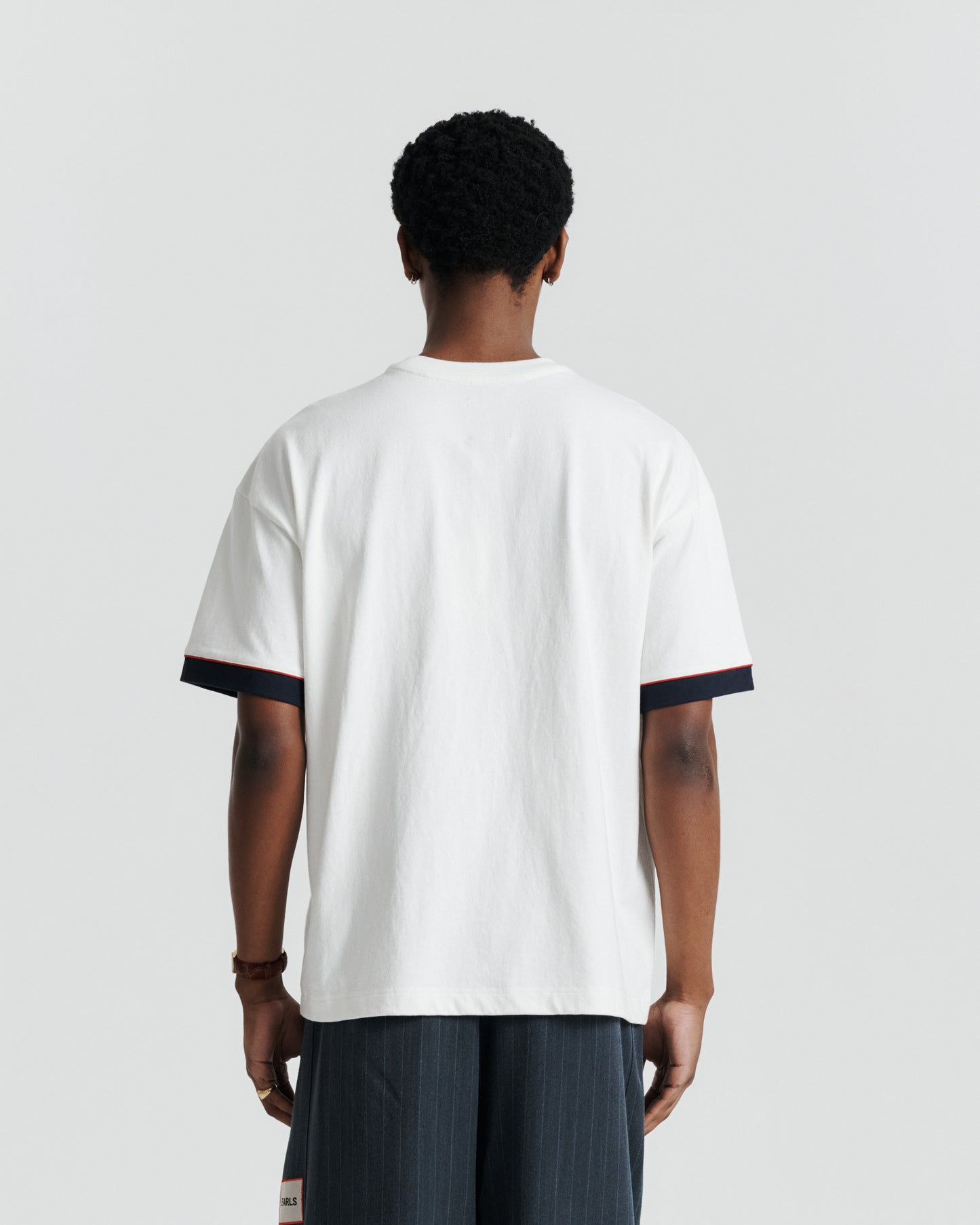 Patch Tee - Pristine/Navy