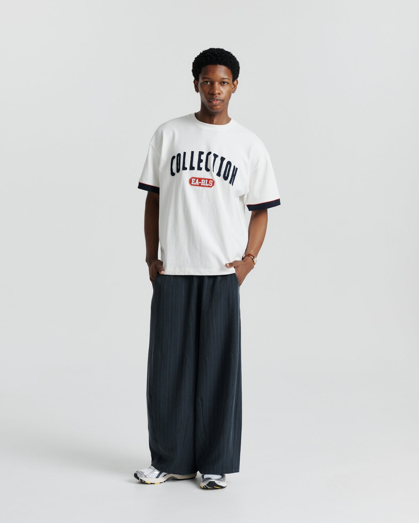 Patch Tee - Pristine/Navy