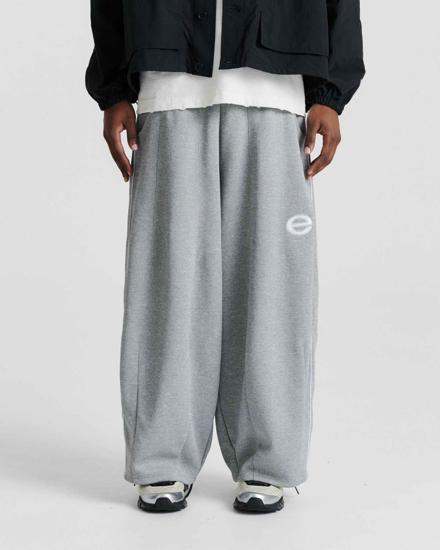 Piped Relax Pant - Grey Marle