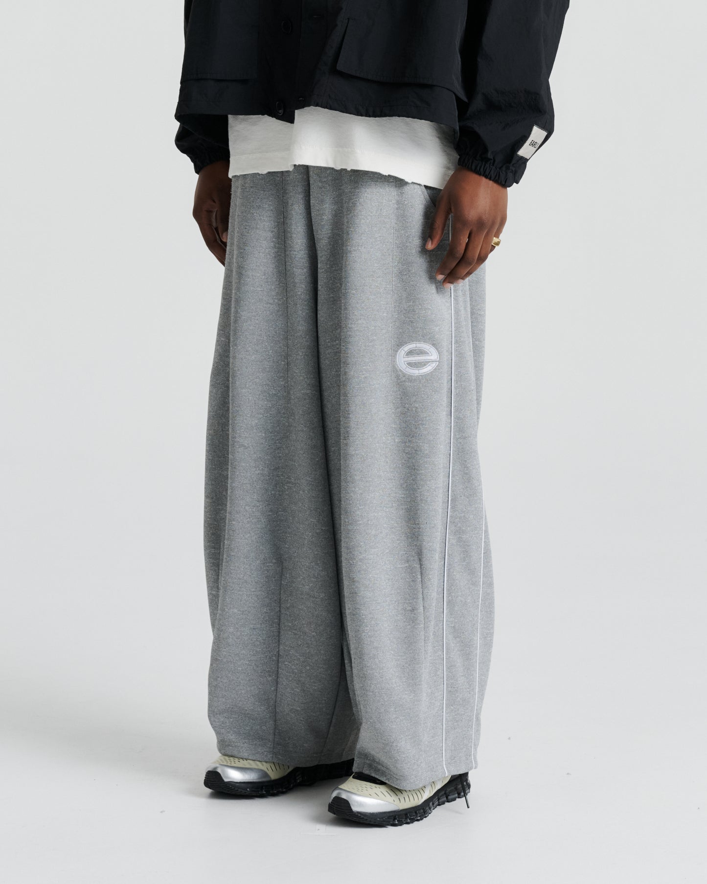 Piped Relax Pant - Grey Marle