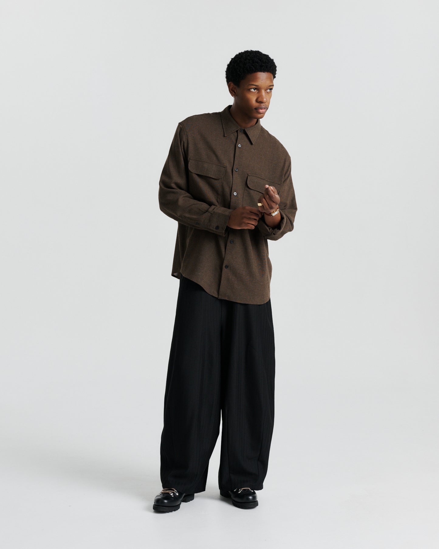 Flap Pocket Shirt - Brown