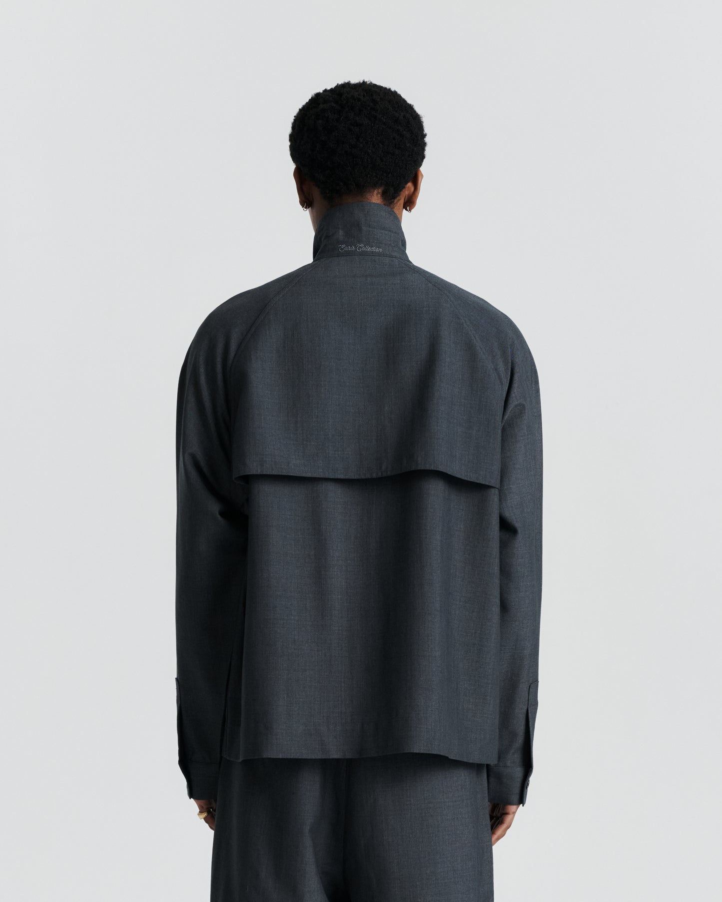 Zip Wool Shirt - Charcoal