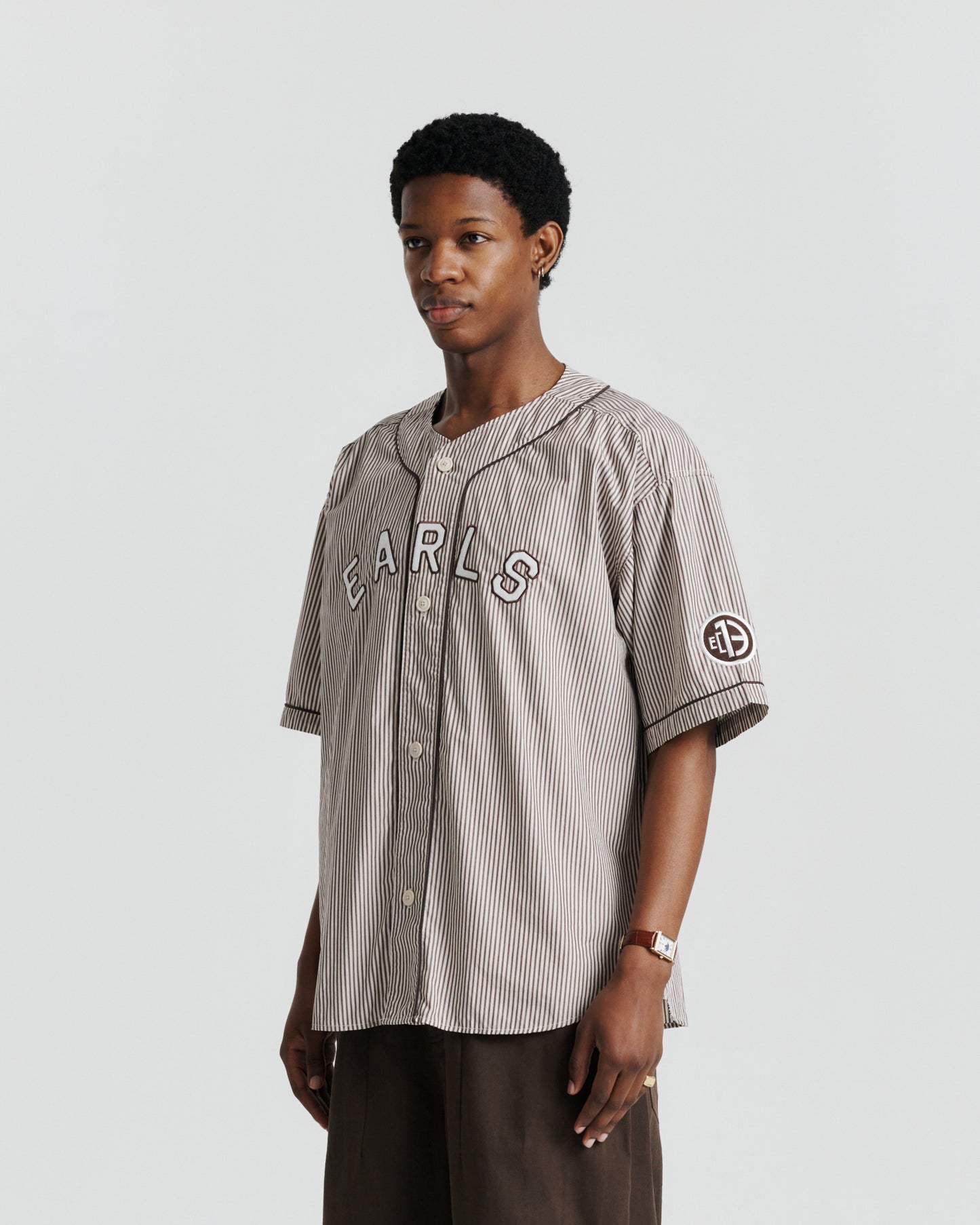 Baseman Shirt - Brown Stripe
