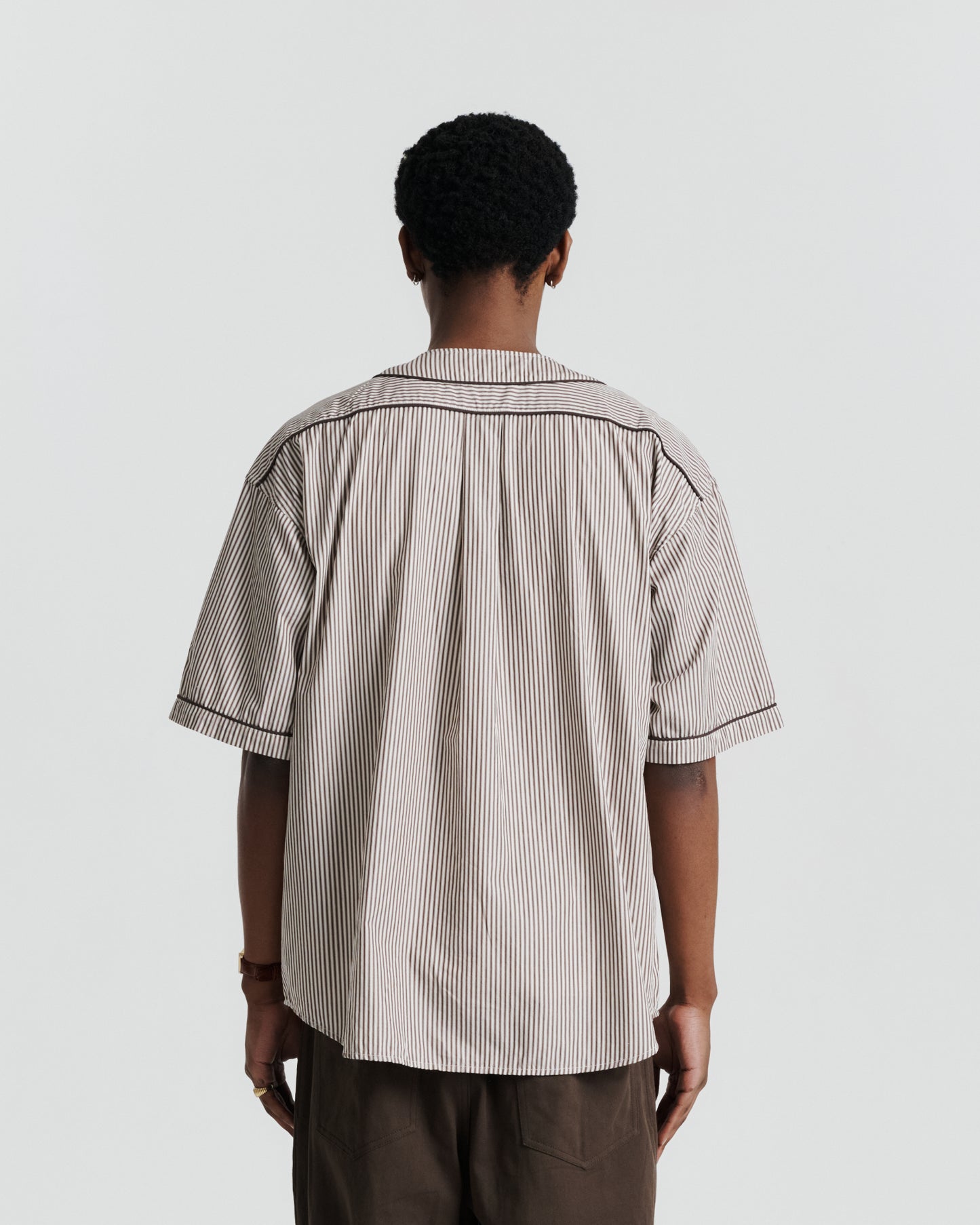 Baseman Shirt - Brown Stripe