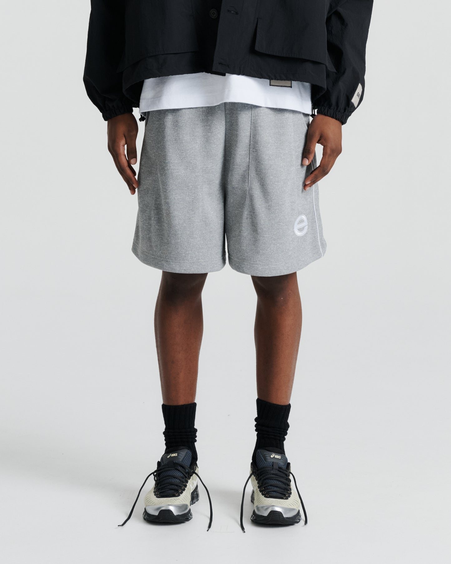 Piped Relax Short - Grey Marle