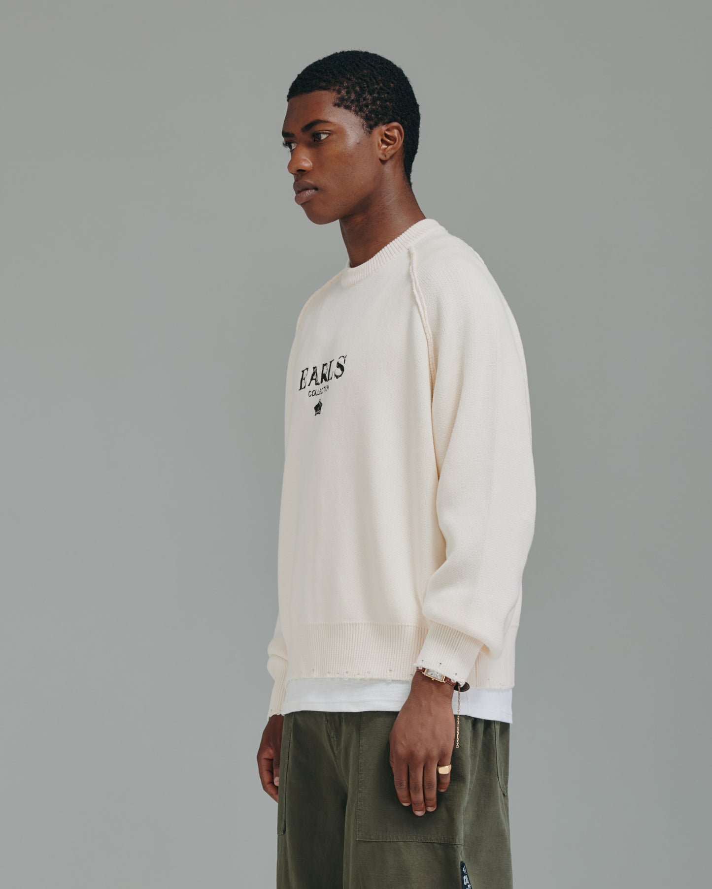 Distressed Crown Knit - Cream