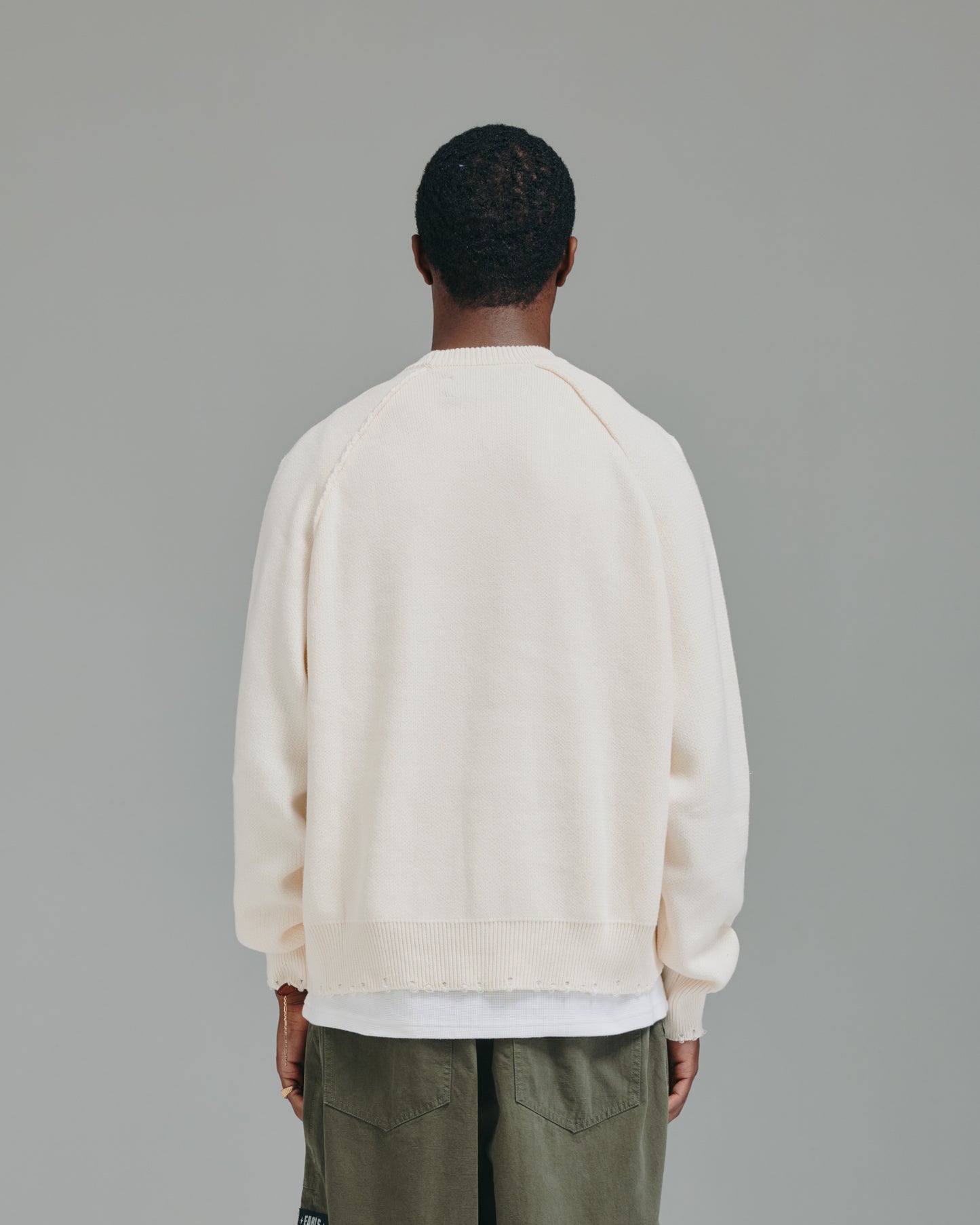 Distressed Crown Knit - Cream