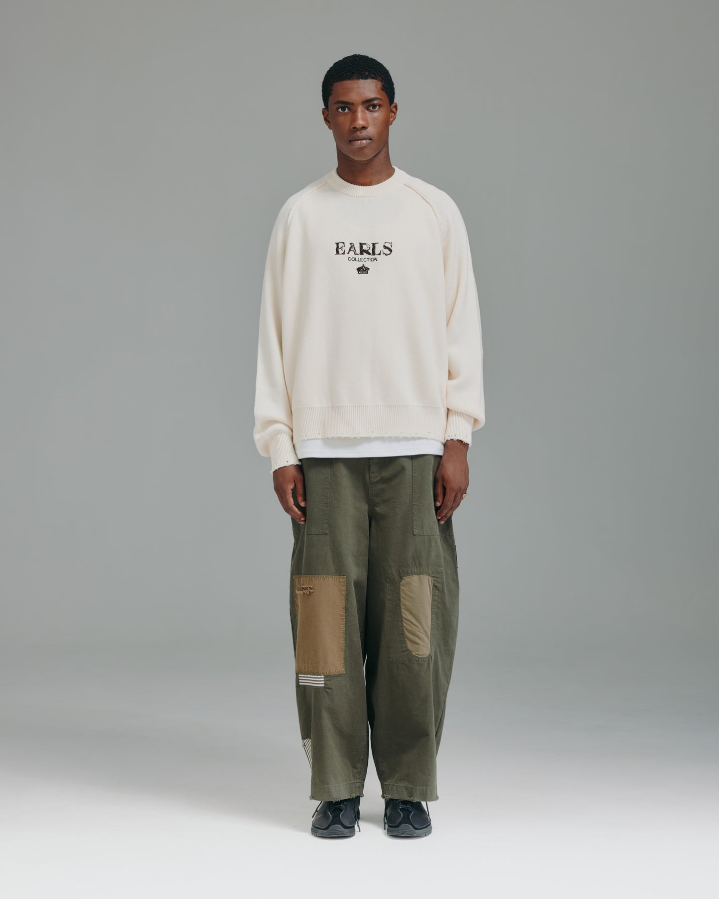 Distressed Crown Knit - Cream