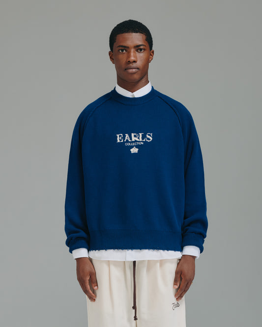 Distressed Crown Knit - Navy