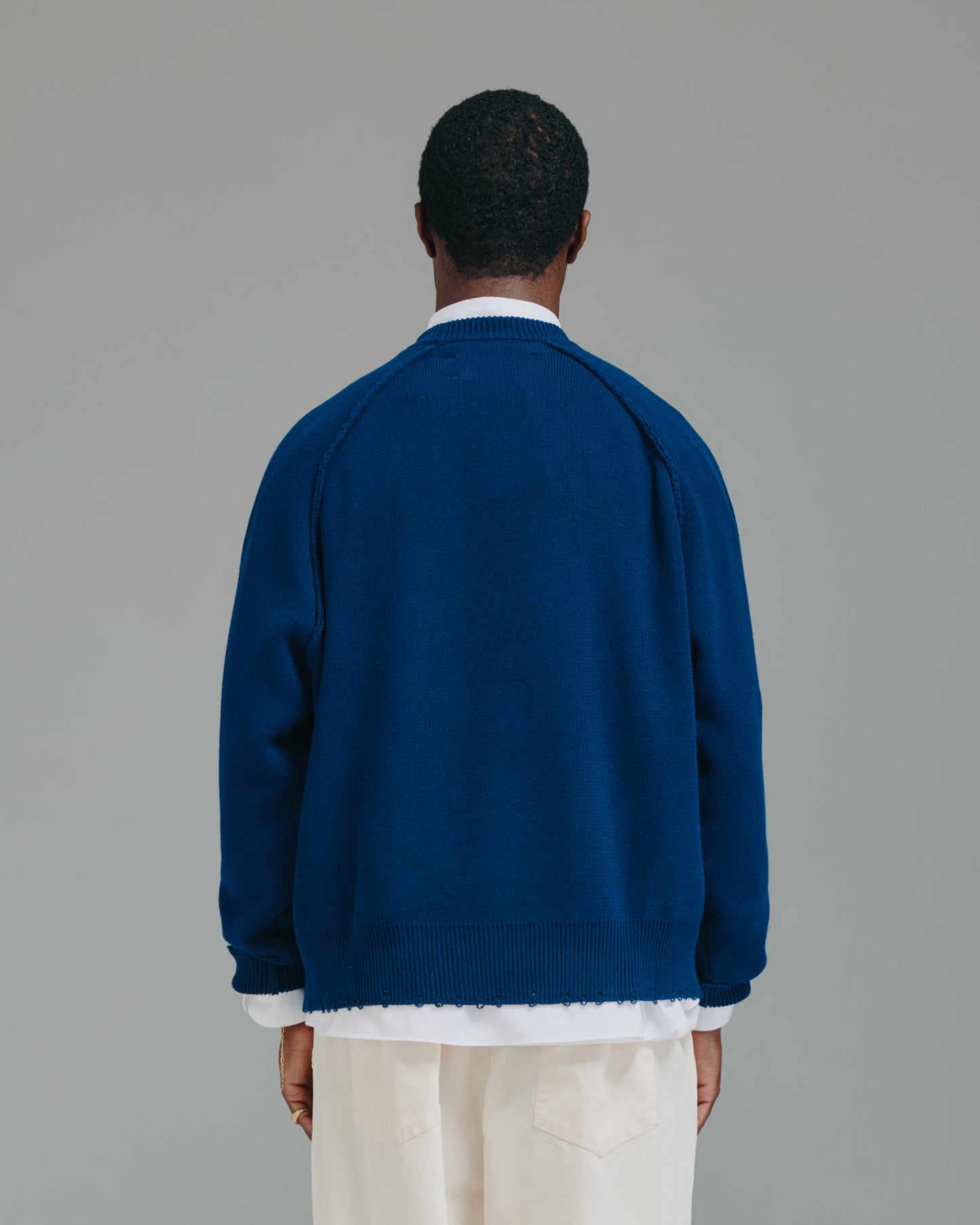 Distressed Crown Knit - Navy