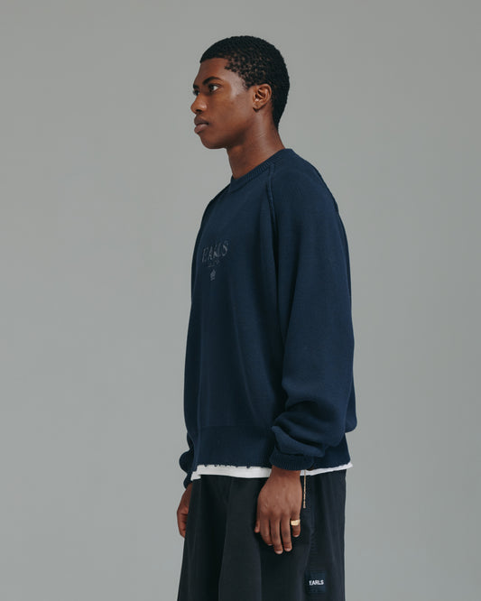 Distressed Crown Knit - Black