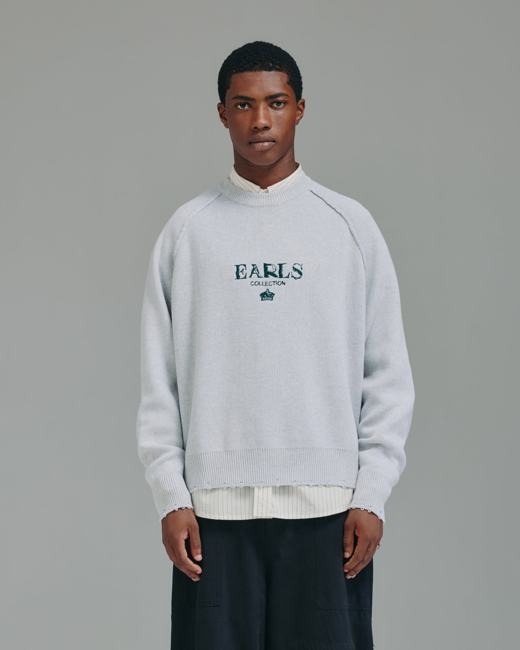 Distressed Crown Knit - Grey