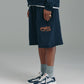 Thick Stitch Short - Navy/Orange