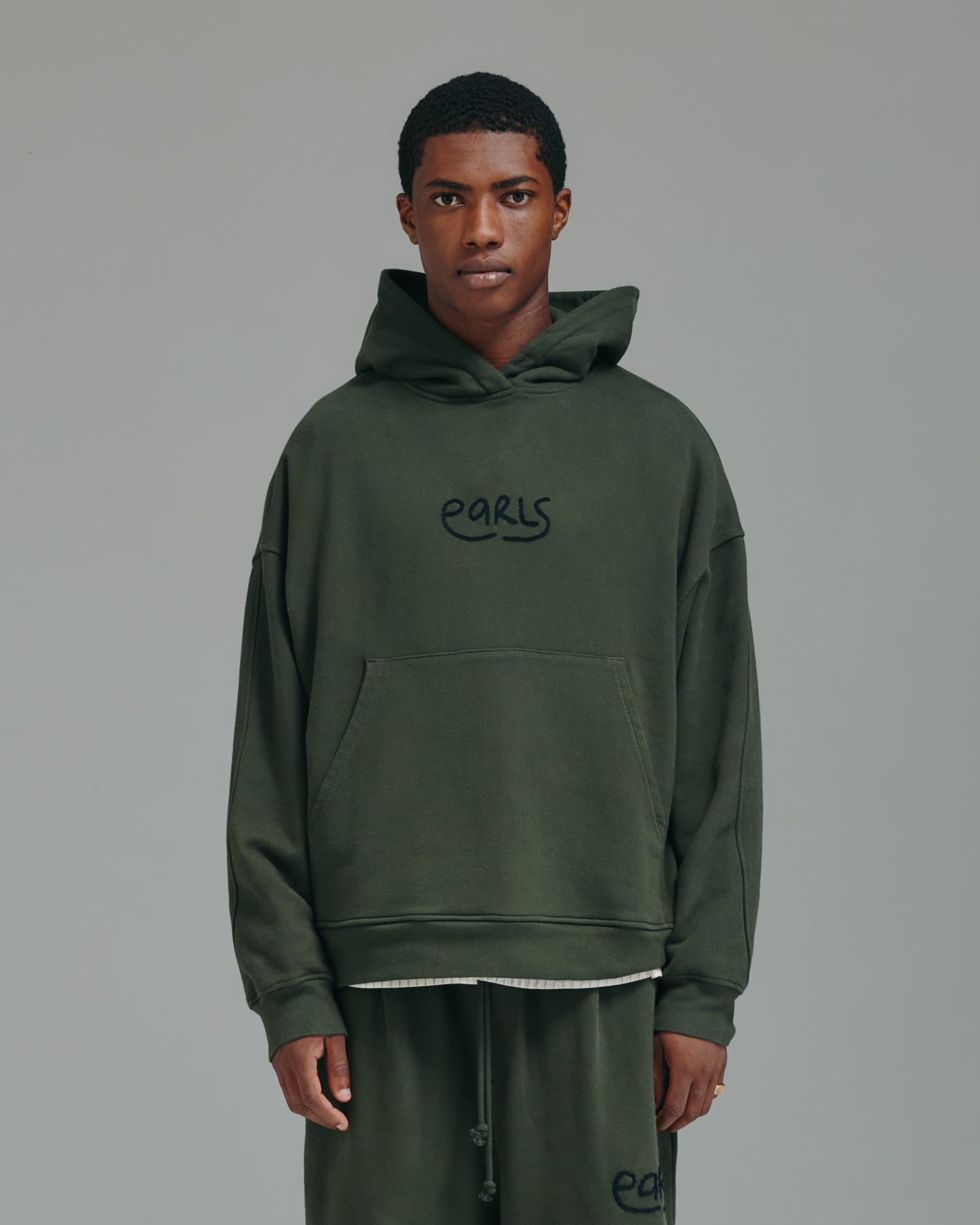 Thick Stitch Hood - Khaki/Black